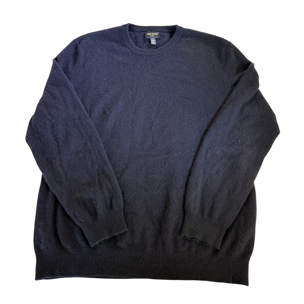 Club Room Luxury Mens XL Black 100% Cashmere Crew Neck Sweater 100099794